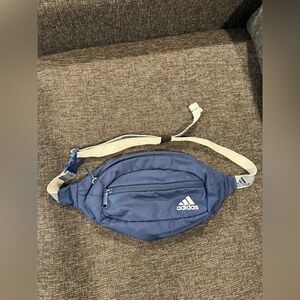 Adidas Navy and Beige Waist Bag